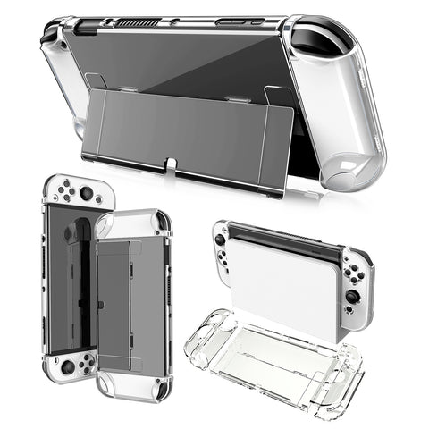 Nintendo switch OLED crystal case with bracket switch OLED protective case PC material